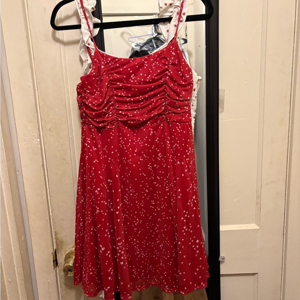 Kohl's Red with White hearts Sleeveless Dress